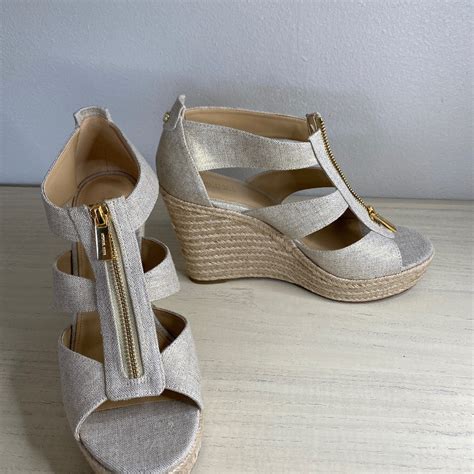 michael michael kors damita platform wedge sandals gold|MICHAEL Michael Kors Damita Platform Wedge Sandals .